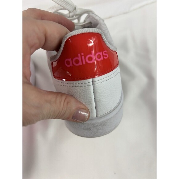 Adidas Grand Court 2.0 Sneakers White Lucid Pink Bright Red Size 8 Low Top - Picture 10 of 14